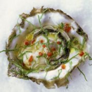 Oysters with chilli, ginger